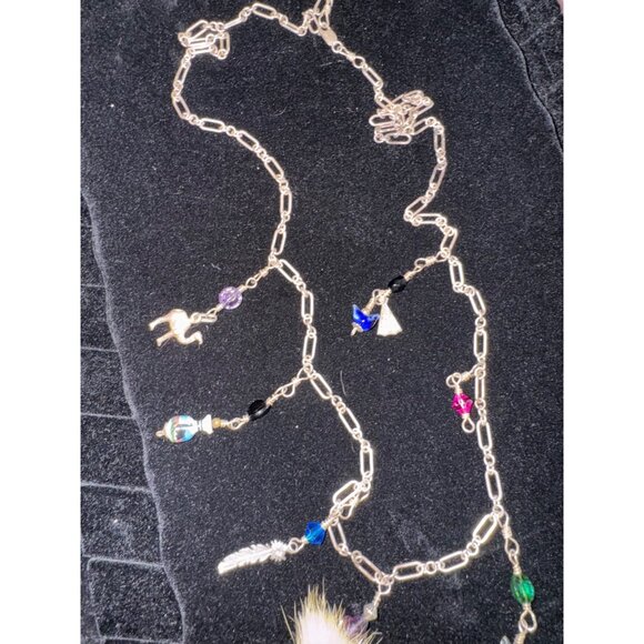 Kachina Doll Charm‎ Necklace With Charms Vintage 1990’s Sterling Silver Handmade - Picture 6 of 9